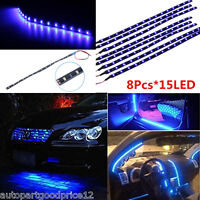 2Pcs Flexible DC 12V White 15LED SMD Waterproof Car Grille Decor Lights Strip UK