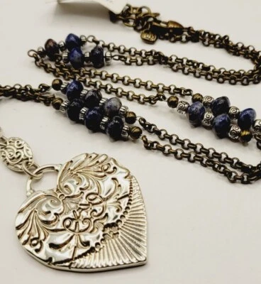 Collar Brighton ENCAJE GITANO Corazón Cuentas 32 pulgadas Ornamentado Retirado Grueso Foto 1 de 4