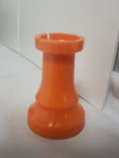 Rook Orange Chess Piece  Vintage Plastic Hollow  Felt Replacement (3 3/4" King)