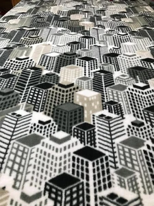 Fleece Knotted Tied Blanket - Skyscraper - High  Rises - Throw -  70" X 58" - Picture 1 of 3