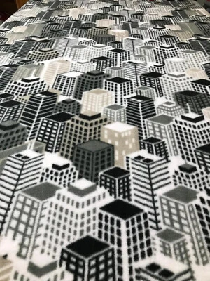 Fleece Knotted Tied Blanket - Skyscraper - High  Rises - Throw -  70" X 58" - Image 1 of 3