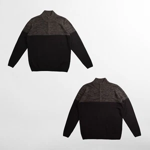 Kensington Eastside Mens Zip Neck Jumper Lansallos 1A11113 - Picture 1 of 8