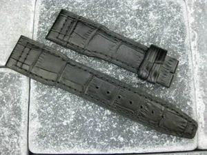 New 21mm Grain Leather Strap Black Watch Band for IWC Pilot Top Gun Black - Picture 1 of 5