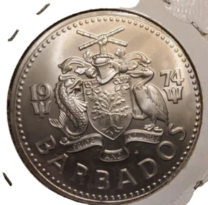 1974 Barbados 5 dollars coin specimen Uncirculated Matte mintage 3958 - Picture 1 of 2