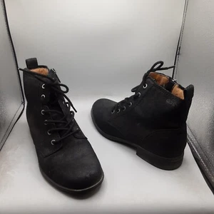 Earth Janel Combat Boots Women's 7.5M Black Suede A93 - Picture 1 of 14