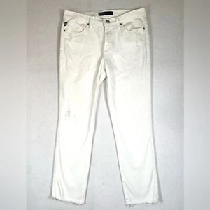 ROCK & REPUBLIC Women’s Berlin White Distressed Skinny Mid Rise Jeans 10 Stretch - Picture 1 of 15