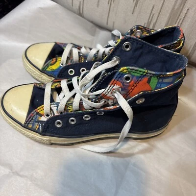 匡威 Converse Chuck Taylor All Star Hi 双鞋蓝色 Multi 307284F- 尺码 3 — 第 1/4 张图片