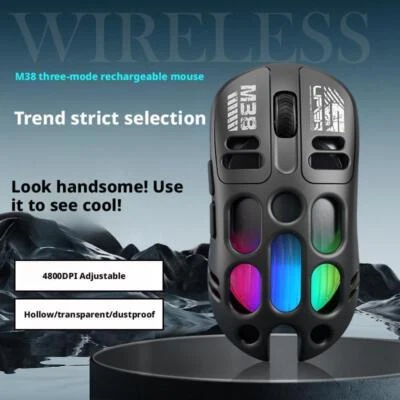 Wireless Mouse Lightweight Gaming Mouse RGB Backlight Tri-Mode Mouse Hot N5 - Image 1 of 4