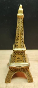 2000 Limoges EIFFELTURM Peint Main Porzellan aufklappbare Schmuckschatulle Frankreich - Bild 1 von 5