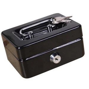 Cash Box Mit Geld Tablett Lagerung Safe Lock Box Robust Für Haushalt Auto - Bild 1 von 12