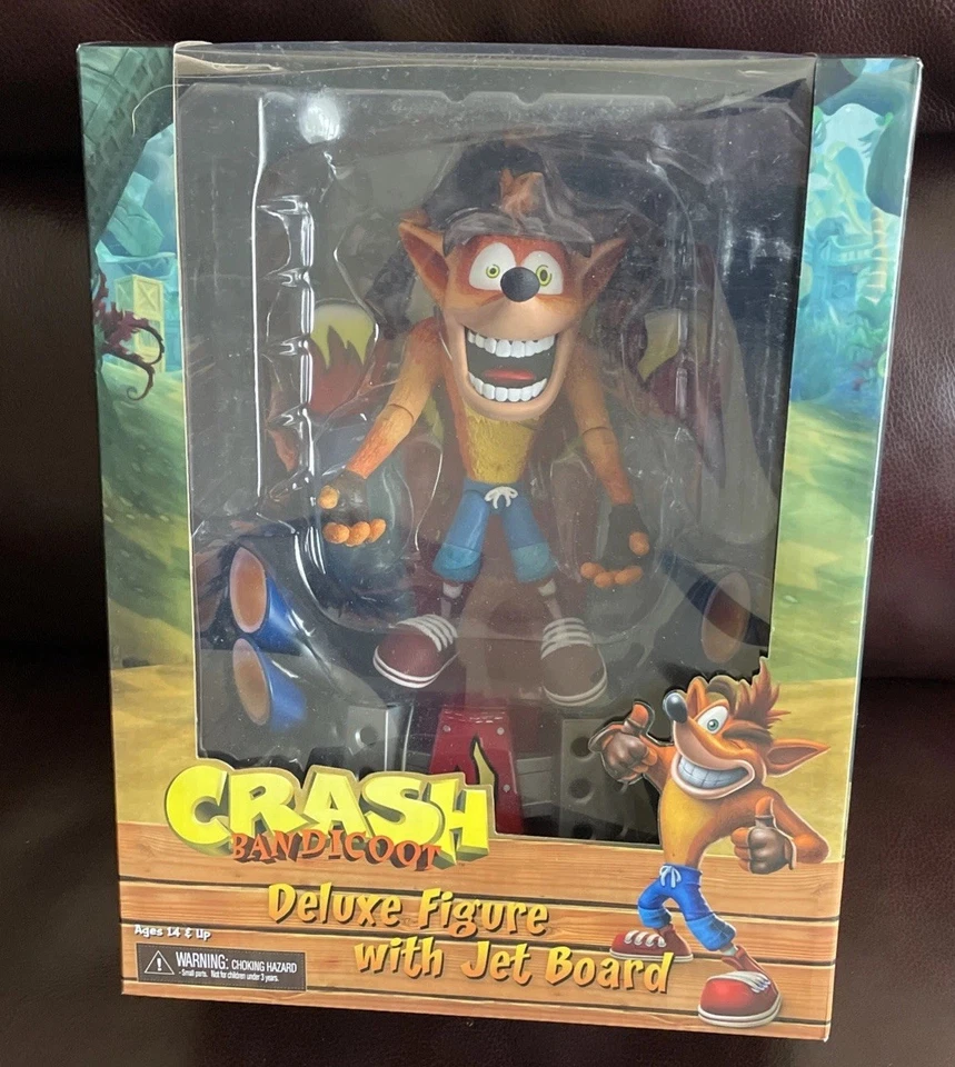 Figura 2018 NECA Toys CRASH Bandicoot Deluxe 6" con Jet Board Foto 1 de 4