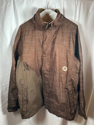 Volcom Nimbus Snowboarding Ski Jacket Mens XL Brown Abstract - Image 1 of 4