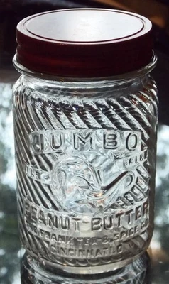 Tarro de mantequilla de maní marca Jumbo de colección 1 lb. Talla Franks Tea & Spice Co. Cincinnati Foto 1 de 4