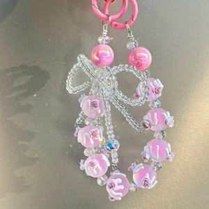 Bowknot Mobile Phone Strap Rose Phone Lanyard Fashion Phone Charm Rope - Photo 1 sur 15