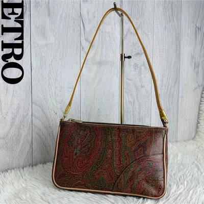 Etro Paisley Accesorio Bolsa Bolso de Hombro Burdeos PVC Cuero EE. UU. IMPUESTO Incluido Foto 1 de 3