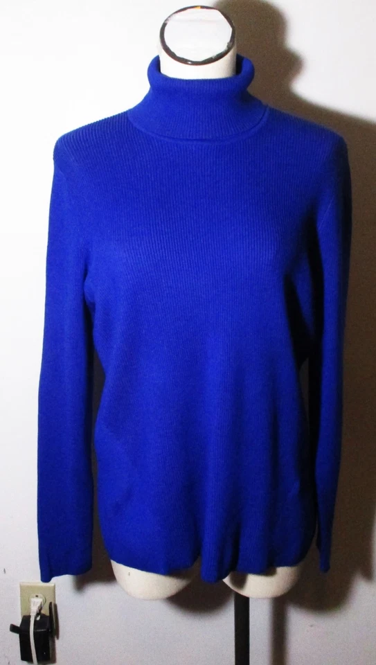 ORVIS Blue Heavy Long Sleeve Turtleneck Top Women's Size XL - Image 1 of 4