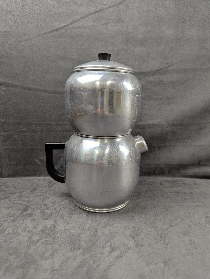 复古 West Bend Kwik 滴滤式咖啡机 18 杯铝制美国中世纪锅 — 第 1/4 张图片