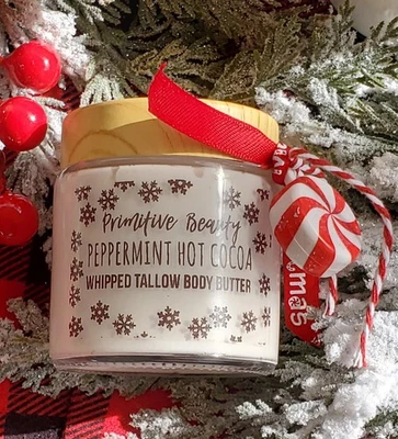 Sebo de carne batida alimentado con pasto Primitive Beauty*cacao caliente menta*,4 OZ Foto 1 de 4