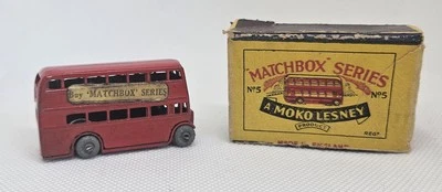 Moko 1954 Matchbox Lesney #5A - LONDON BUS : Near-mint - with Box  - Image 1 of 4