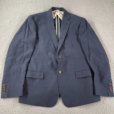 Billy Reid Jacket Mens Size 42 R Blue 2 Button Linen Blend Blazer Sport Coat - Image 1 of 4