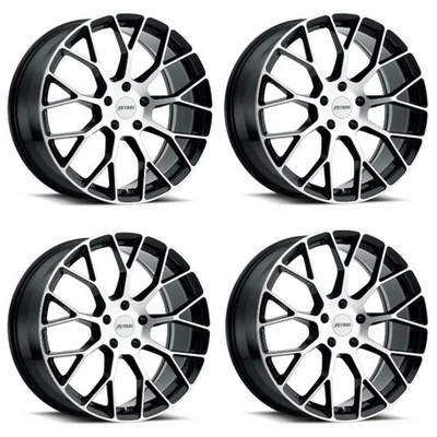 Set 4 Petrol P2B 20x8.5 5x112 Gloss Black W/ Machined Face Wheels 20" 40mm Rims - Image 1 of 3