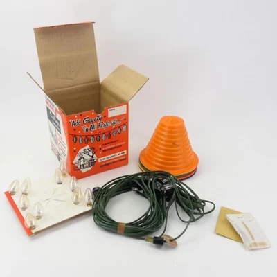 Linterna de patio de plástico vintage mediados de siglo cadena tiki luces nueva en caja original Foto 1 de 4