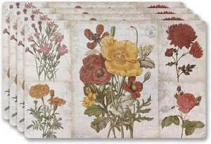 Vinyl Rectangular Placemats Set of 4 - Non Slip Place Mats Ideal for Indoor a... - Picture 1 of 3