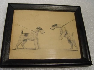 Leon Danchin gerahmter Foxterrier Druck - Sporting Dog Art 1930s - Bild 1 von 4