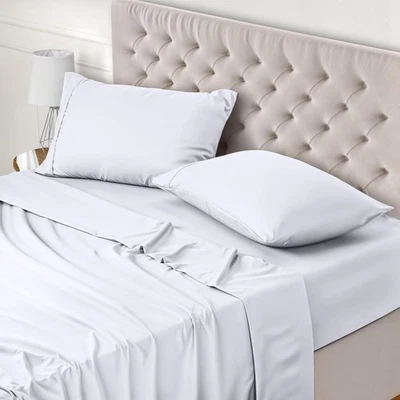 Utopia Bedding - Set Lenzuola Matrimoniali 4 Pezzi 180x200 cm- Bianco - Immagine 1 di 4