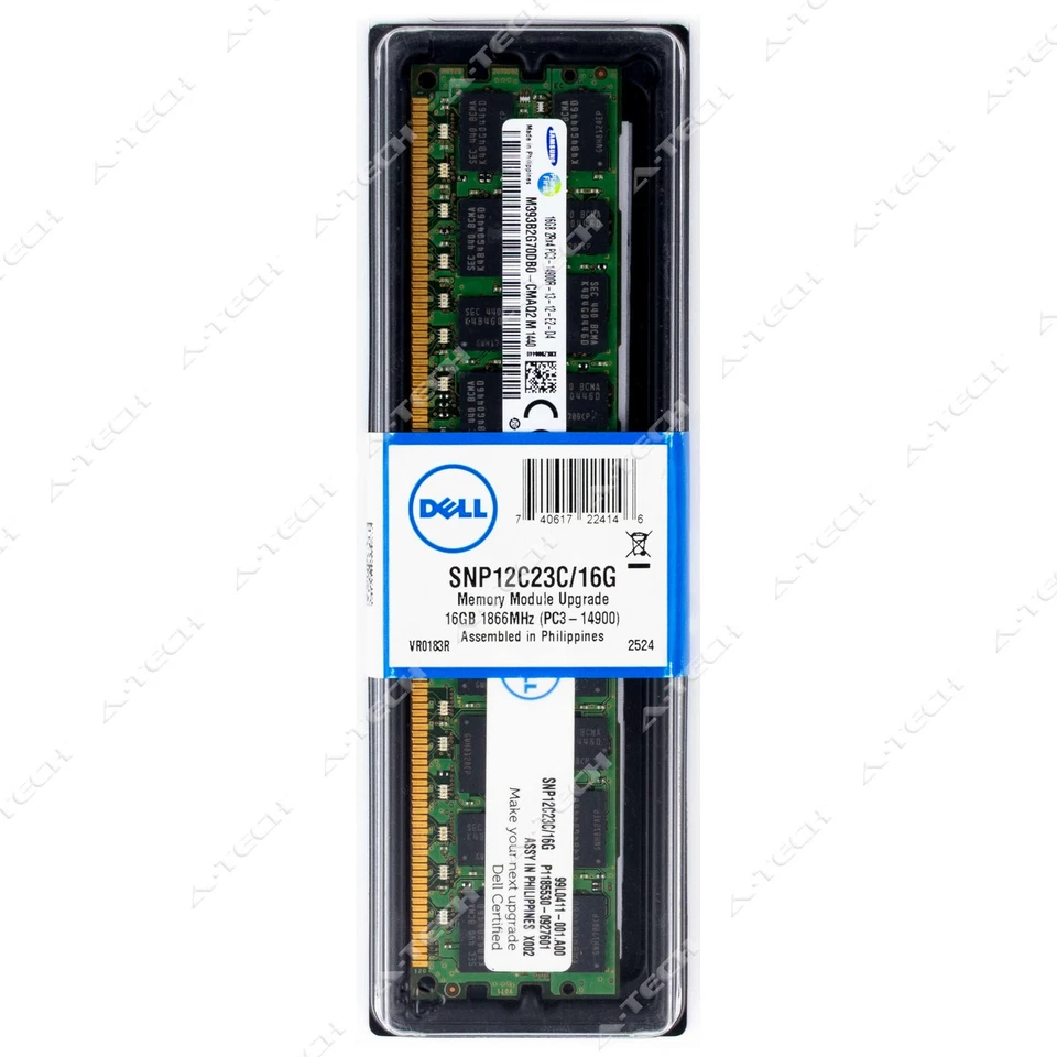 Dell 16GB DDR3-1866 ECC RDIMM Factory Sealed Server Memory RAM (SNP12C23C/16G) - Image 1 of 2