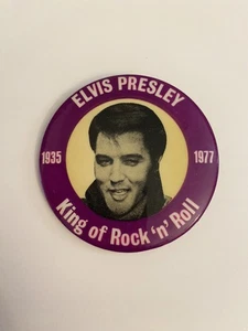 Elvis Presley King Of Rock N Roll Pin Back Button P86 - Picture 1 of 3
