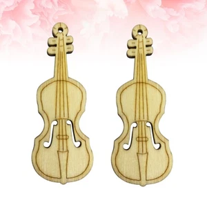 20 Pcs Wooden Violin Pendant Mini Toy Violins Tiny Figurine Crafts - Picture 1 of 11