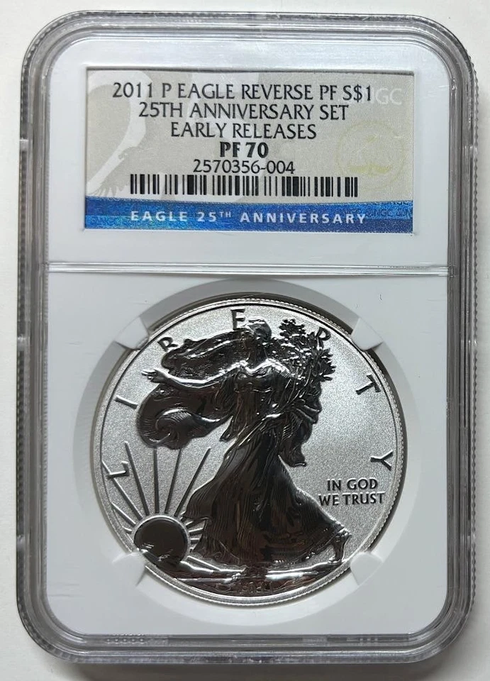 American Silver Eagle 2011-P prueba inversa - NGC PF70 ER $1 - ¡Grado perfecto!! Foto 1 de 1