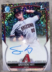 2023 Bowman Chrome Grayson Hitt 1st Rookie Auto Sparkle Refractor 27/71 MINT! - Picture 1 of 2