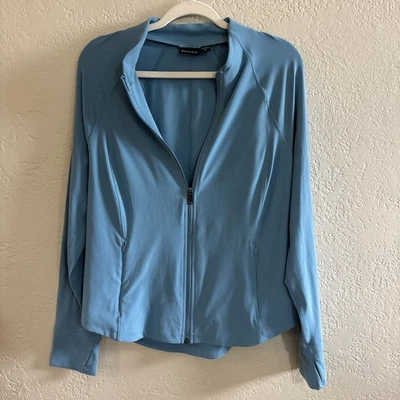 Chaqueta Athleta para mujer XL denim azul cremallera completa nueva sin etiquetas camiseta combinada se vende por separado Foto 1 de 4