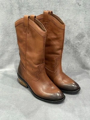 Jessica Simpson Rosanna Cognac Leather Western Boots Womens Size 6.5 - Image 1 of 4