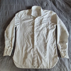 Ermenegildo Zegna Couture Shirt Mens 16 Large Beige Check Dress Button Up Italy - Picture 1 of 11