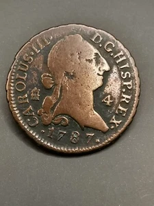 4 MARAVEDIS 1787 CHARLES III ESPAGNE / SPAIN - Bild 1 von 3