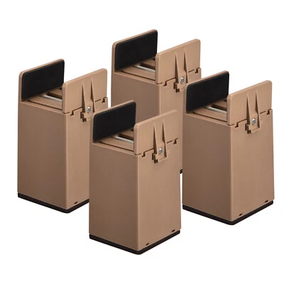 Elevadores de cama de 4" para muebles de espesor 0,39-1,96" marrón 4 piezas Foto 1 de 4
