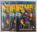Lot of 3 Wizard #1 (1991) Direct Todd McFarlane Spider-Man VF/NM+ With Poster