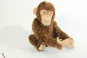 Vintage Steiff Affe Schimpanse 22 Zoll Jocko mit Knopf Etikett Quietscher Mohair Deutschland - Bild 1 von 12