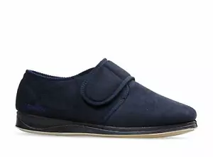 Padders Charles Men's Slippers - Wide G Fit - Navy Microsuede - Wider Fitting - Picture 1 of 1