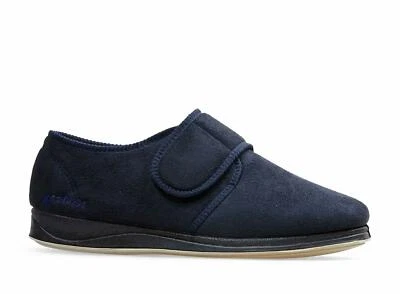 Padders Charles Men's Slippers - Wide G Fit - Navy Microsuede - Wider Fitting