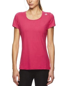 Reebok Women's Gym & Workout T-Shirt - Dynamic Fitted Athletic Top Pink X-Small - Picture 1 of 5