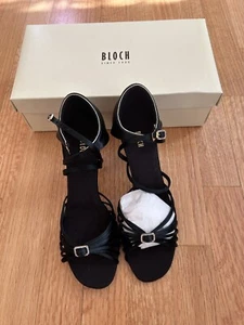 BLOCH Women’s Ballroom Dance Heels Adora, Size 8 - Black - New With Box - Picture 1 of 4