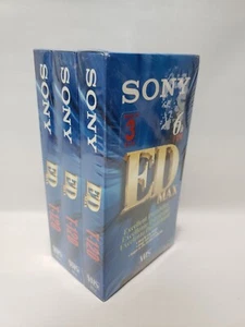 Sony VHS Tape T-120 6h ED Max 3 Pack - Picture 1 of 3