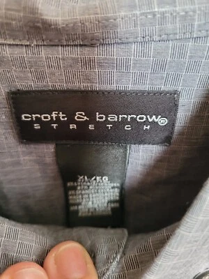 Camisa Croft & Barrow Para Hombre Grande XL Manga Larga Abotonada Resistente a las Arrugas GrisJ Foto 1 de 3