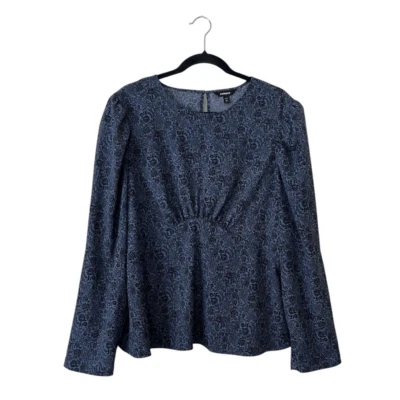 Blusa Floral Express Manga Abullonada Talla XL Manga Larga Foto 1 de 4