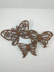 Homco Syroco Resin Wood Tone Butterflies Wall Art Decor Vintage 1978 - Picture 1 of 10