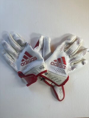 阿迪达斯印第安纳印第安纳州印第安纳州IU球队发行XL橄榄球手套比赛/练习磨损 — 第 1/4 张图片